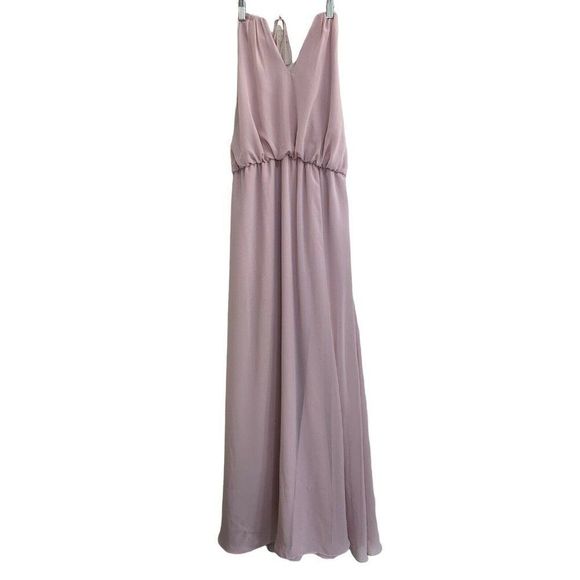 Wtoo 307 Size 6 Rose Bridesmaid Wedding Dress gown maxi chiffon halter 5670 - Picture 2 of 8